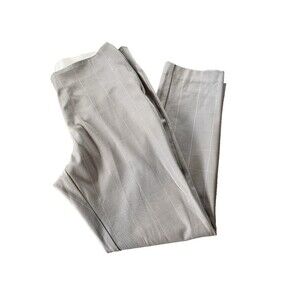 A New Day Pants Women's Size 10 Slim Ankle Gray White Windowpane Fitted Stretch